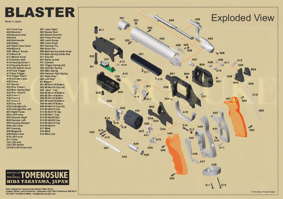 Tomenosuke Exploded Diagram English