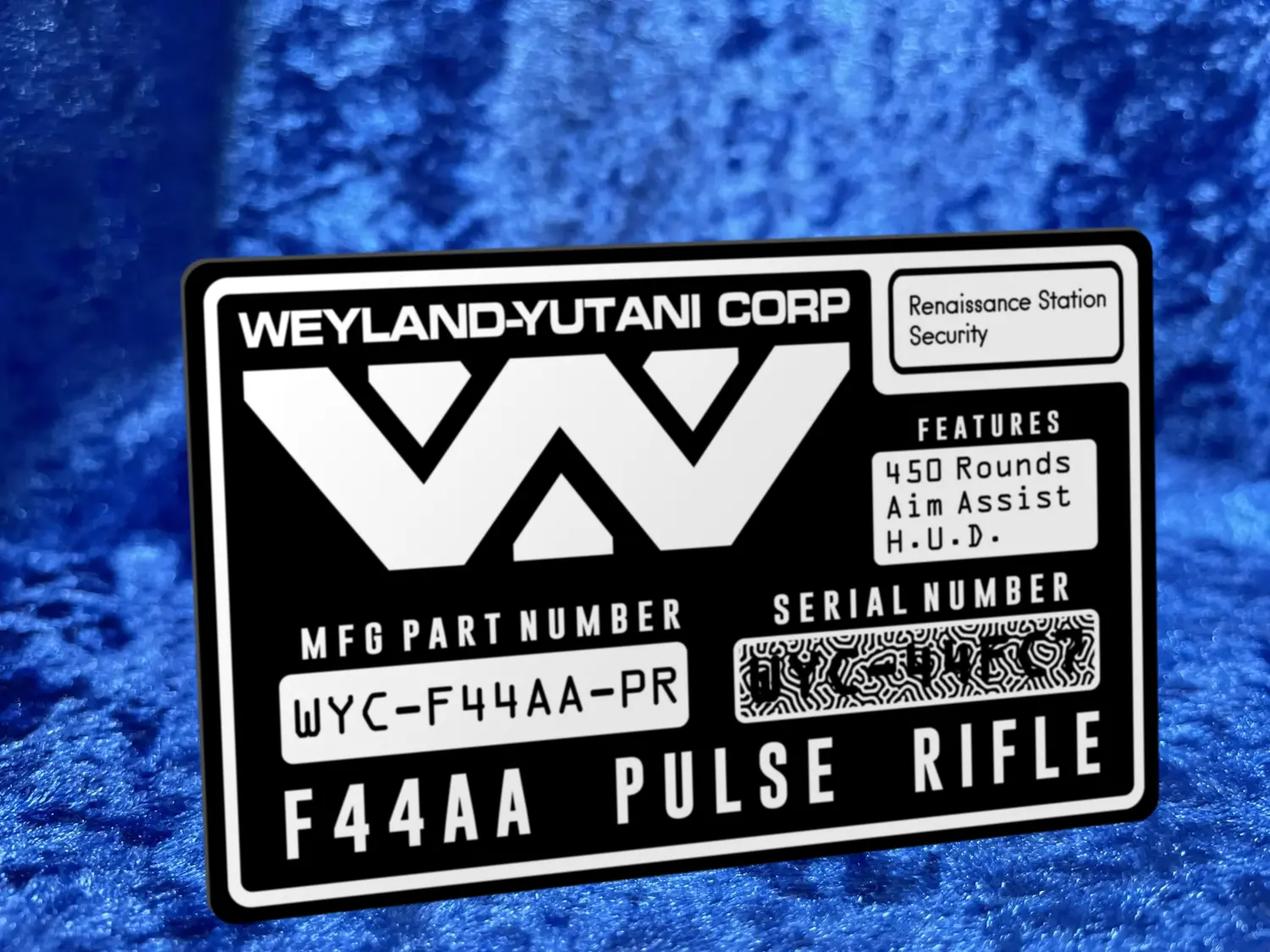 Alien 3 Weyland-Yutani Commando Pulse Rifle Display Plaque