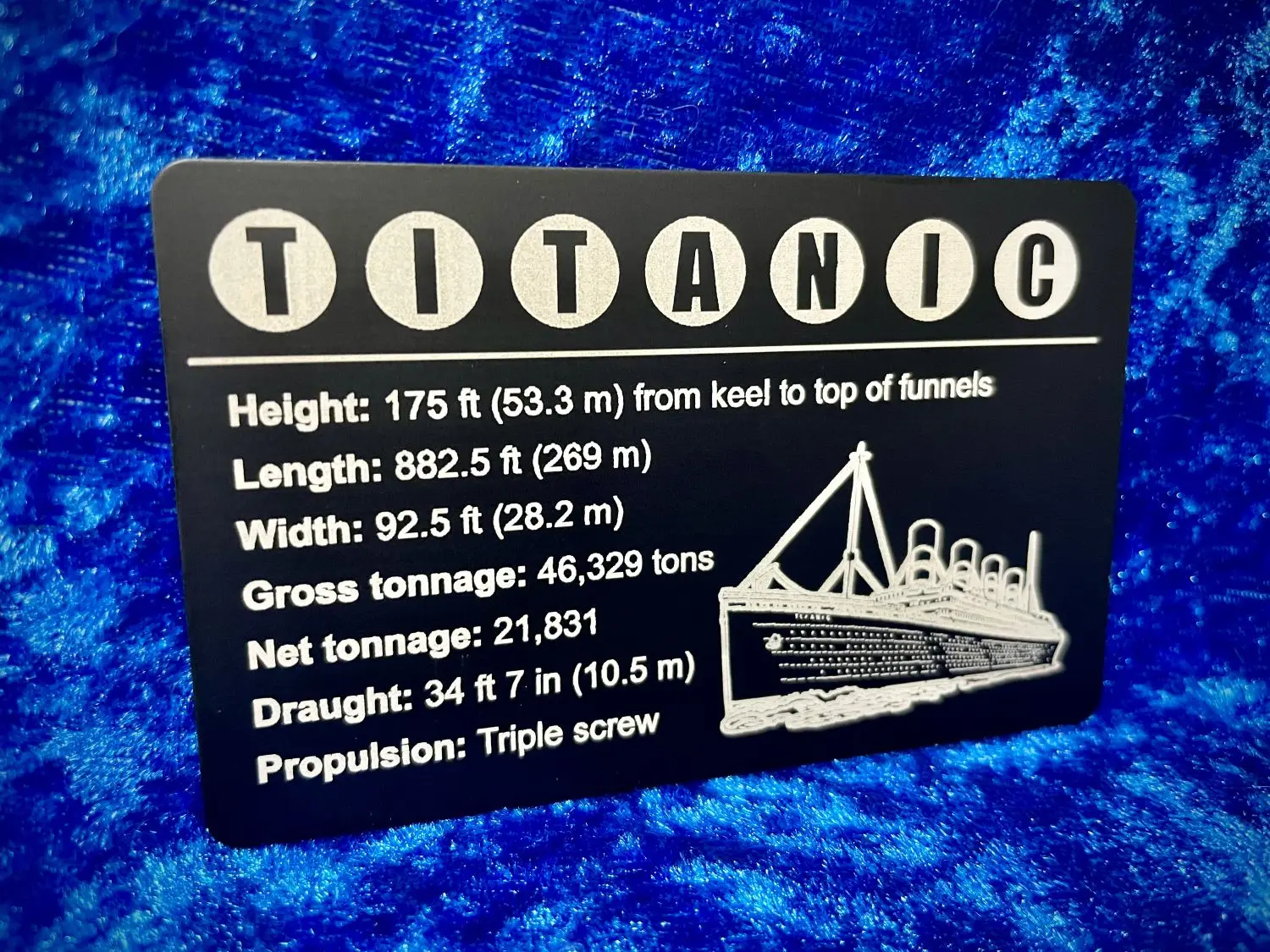 Titanic Display Plaque